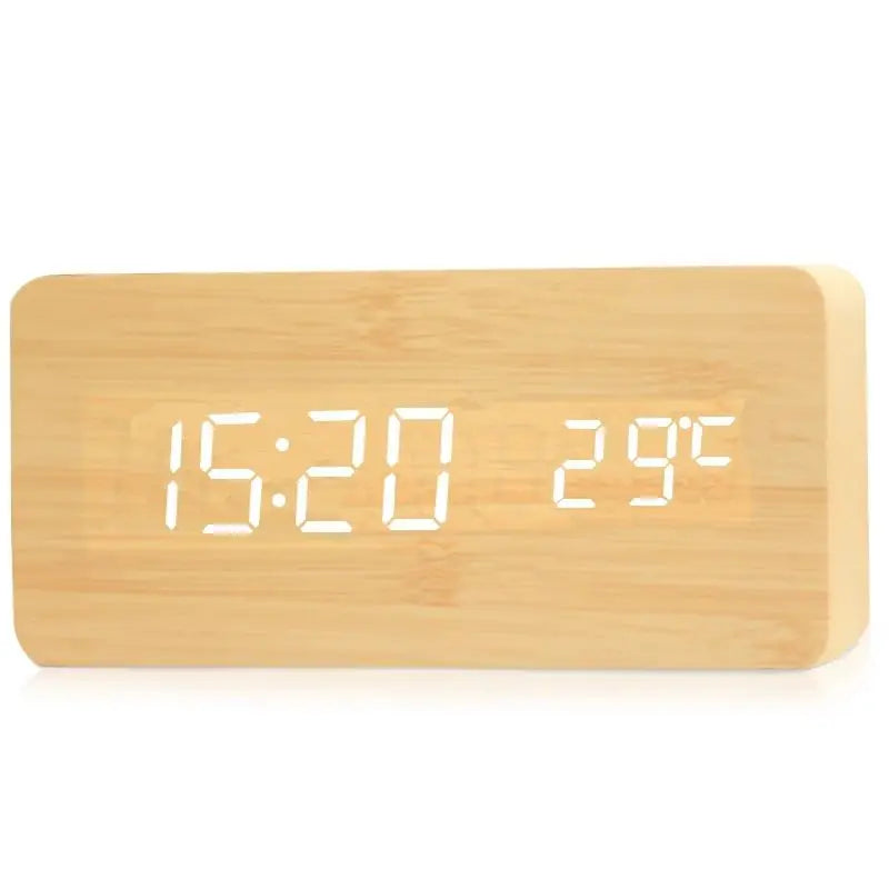 Wooden Digital LED Alarm Clock