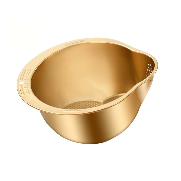 Stainless Steel Rice Washer Strainer Bowl