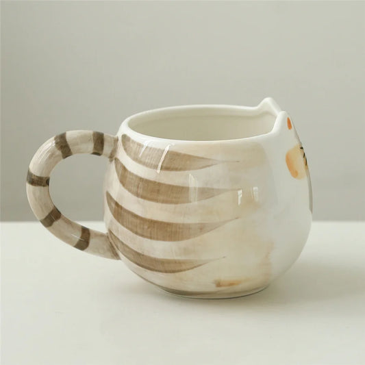 Cat-Shaped Ceramic Mug