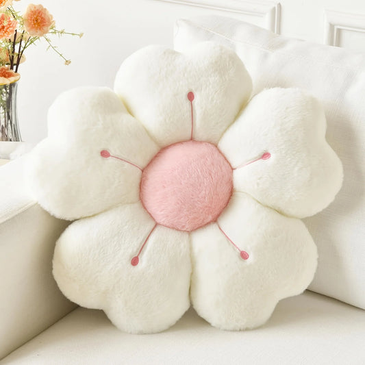 Soft Plush Daisy Flower Throw Pillow