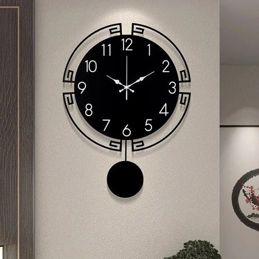 Modern Swingable Silent Metal Wall Clock