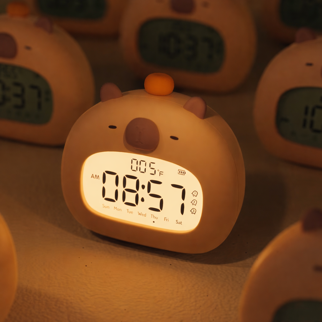 Cute Capybara LED Digital Alarm Clock