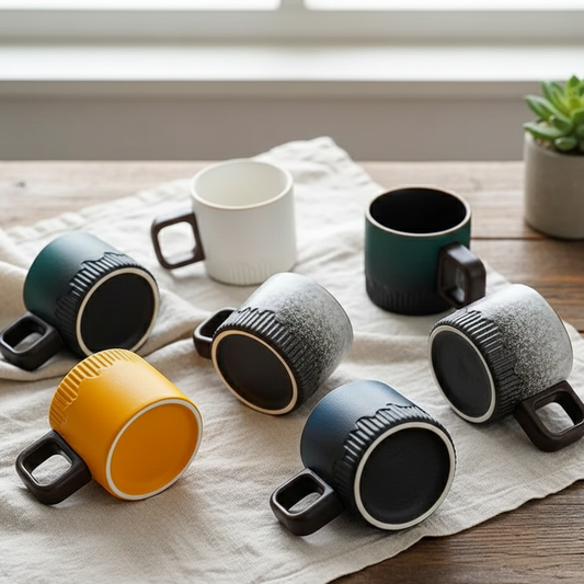 60ml Vintage Handmade Ceramic Cup with Wooden Handle