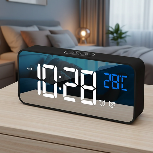 Rechargeable Voice Control Digital LED Alarm Clock