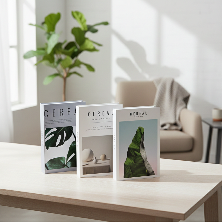 4Pcs Aesthetic Decorative Faux Book Set