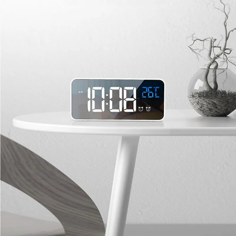 Rechargeable Voice Control Digital LED Alarm Clock