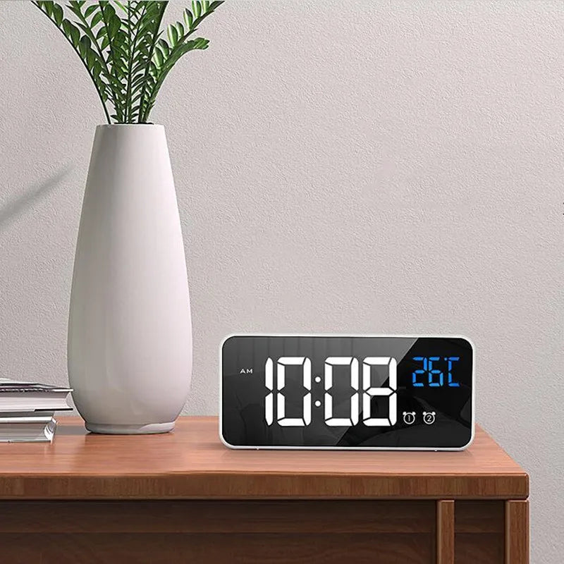 Rechargeable Voice Control Digital LED Alarm Clock