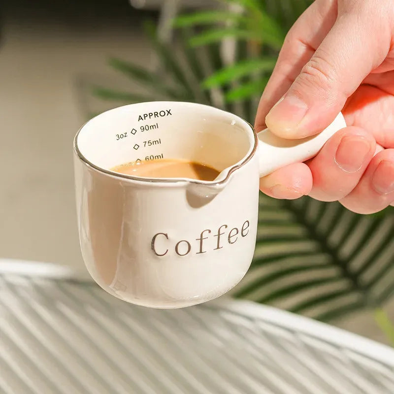 Ceramic Espresso Measuring Cup with Scale