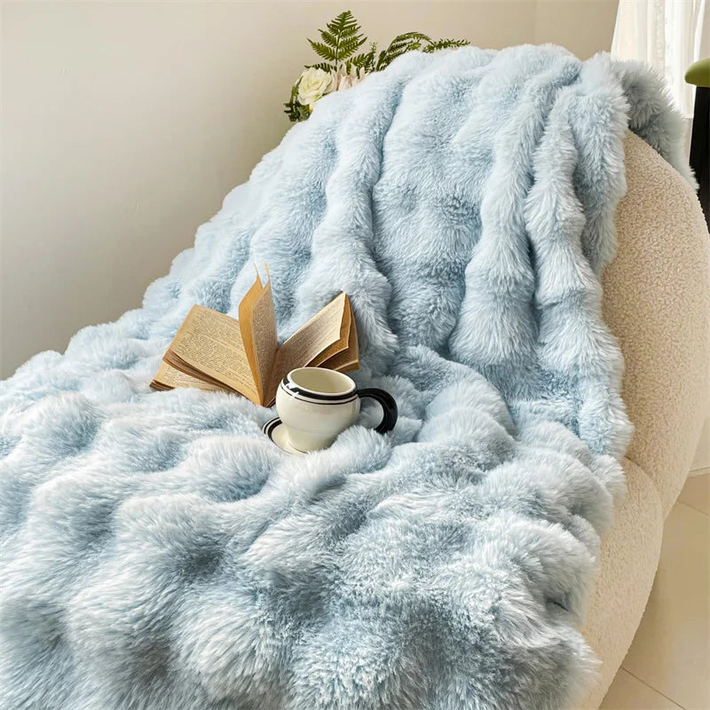 Double Layer Thick Faux Fur Blanket
