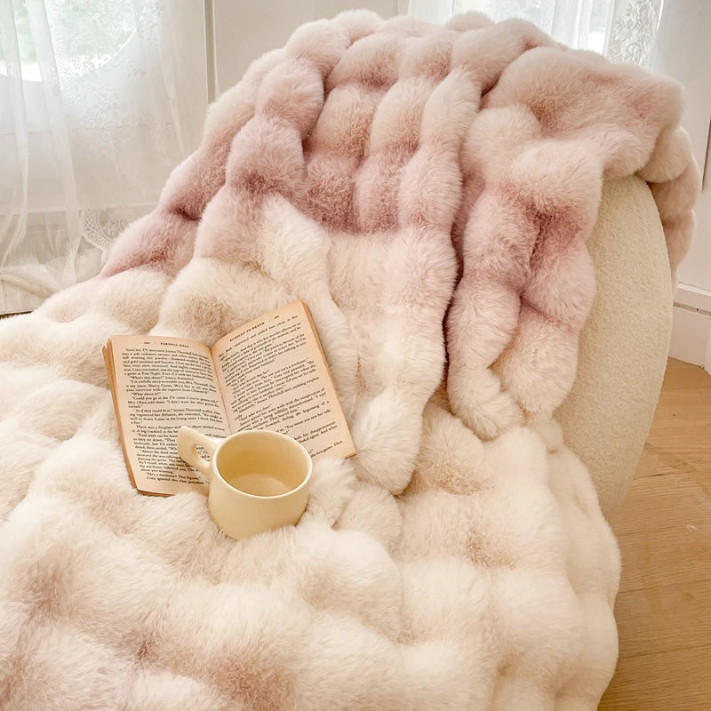 Double Layer Thick Faux Fur Blanket