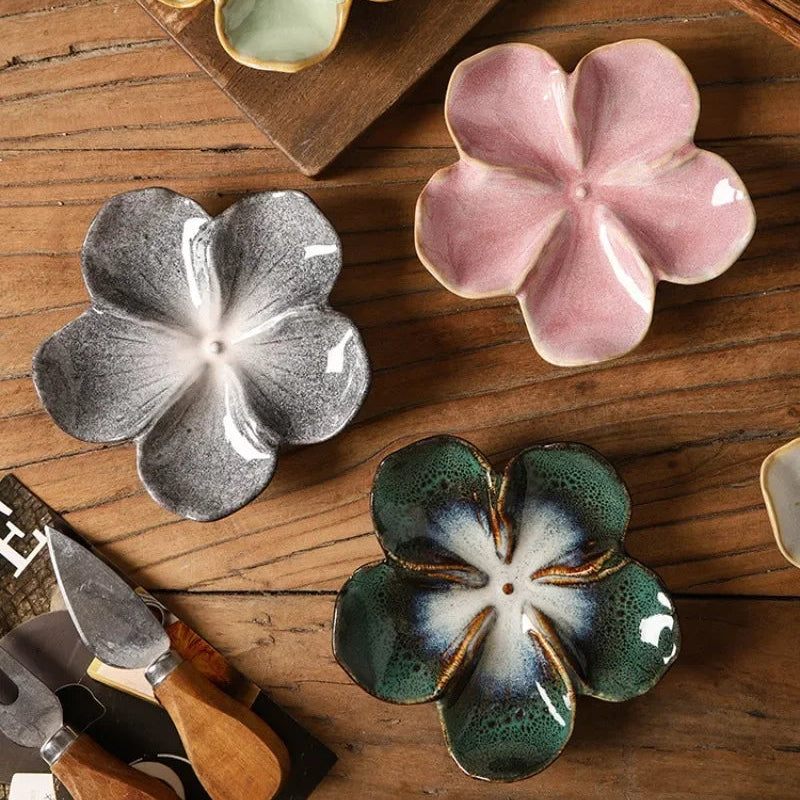 Flower Shaped Ceramic Dipping Sauce Dish