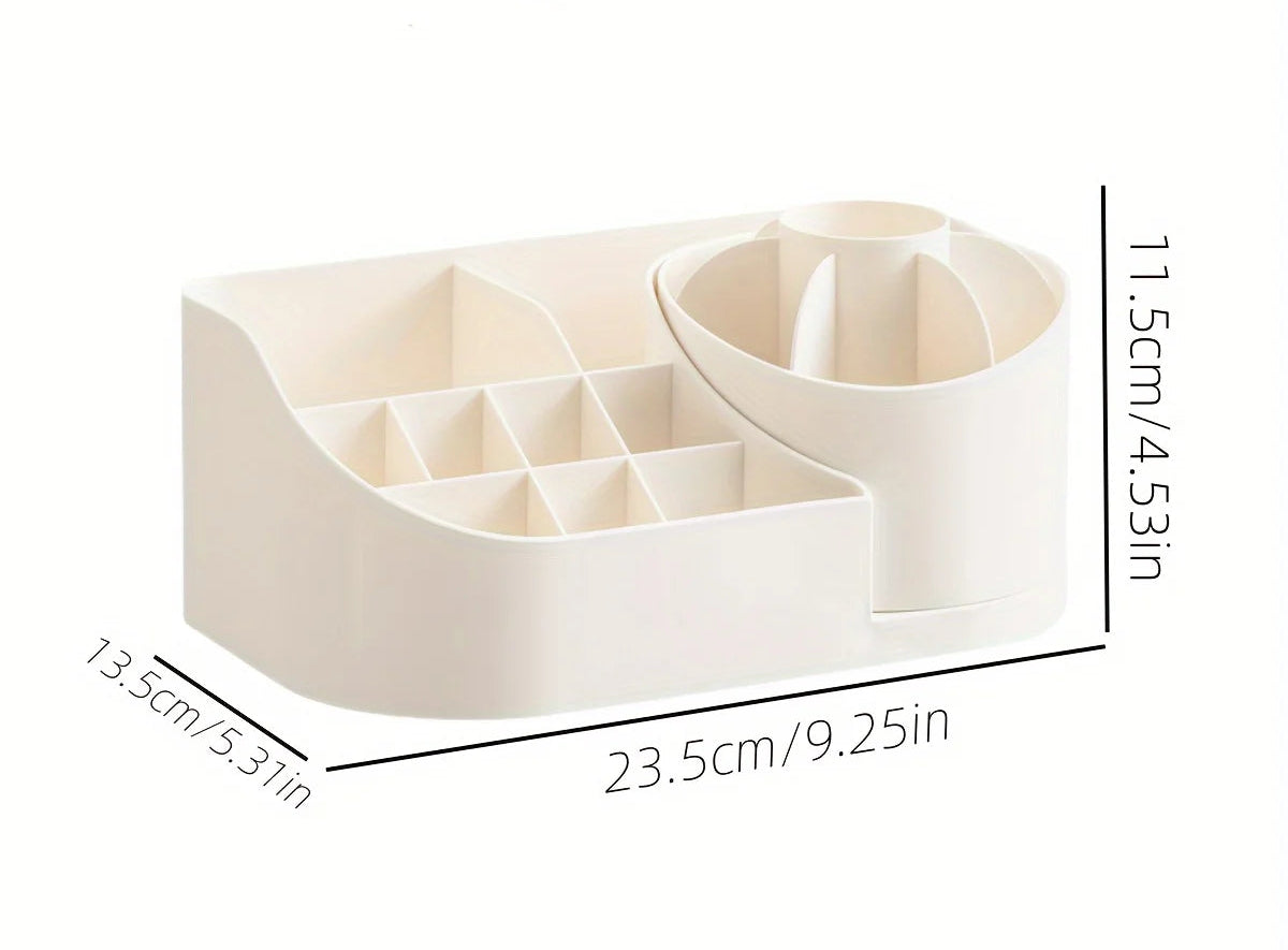 2-in-1 Desk Organizer with 360-Degree Rotating Pen Holder