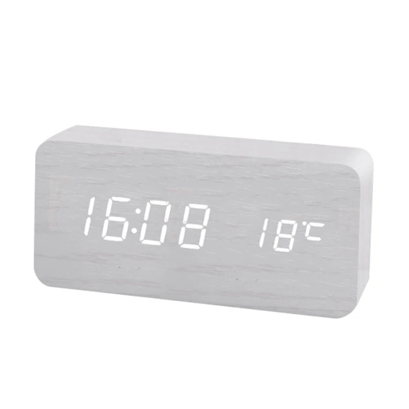 Wooden Digital LED Alarm Clock