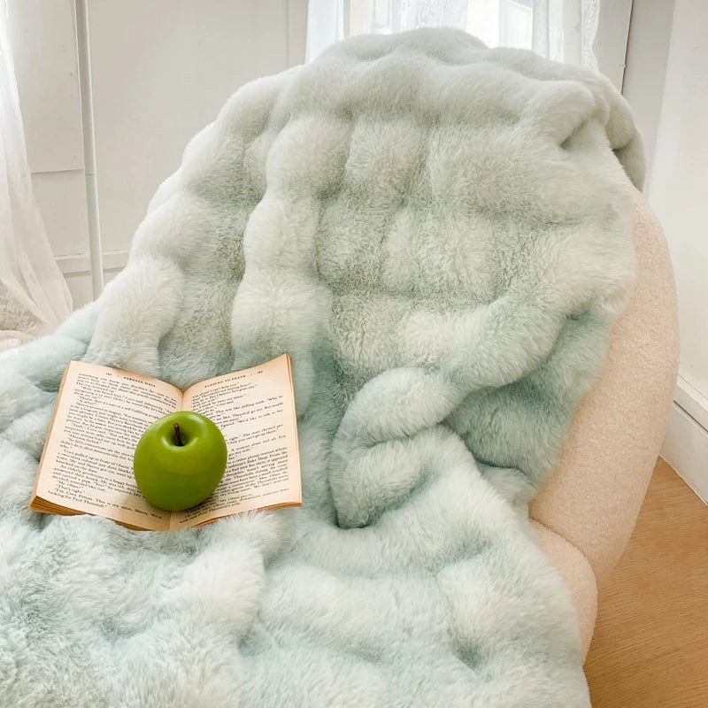 Double Layer Thick Faux Fur Blanket