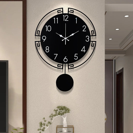 Modern Swingable Silent Metal Wall Clock