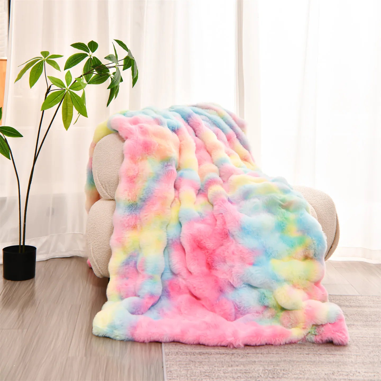 Double Layer Thick Faux Fur Blanket