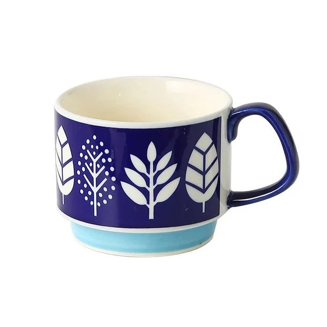 Retro Ceramic Flower Mug
