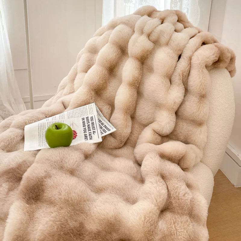 Double Layer Thick Faux Fur Blanket