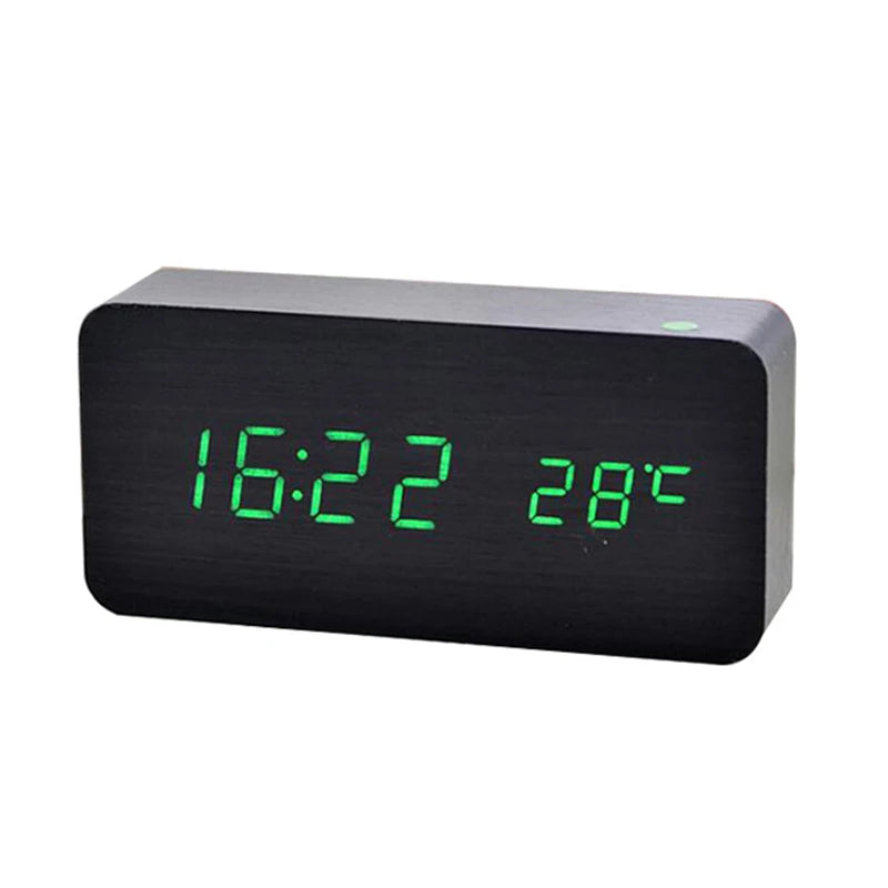 Wooden Digital LED Alarm Clock