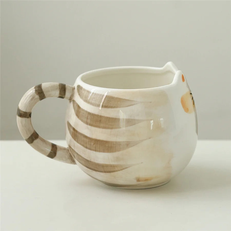 Cat-Shaped Ceramic Mug