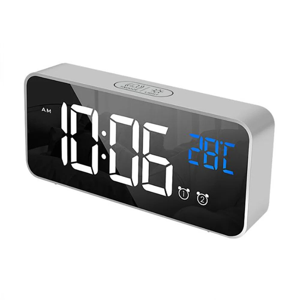 Rechargeable Voice Control Digital LED Alarm Clock