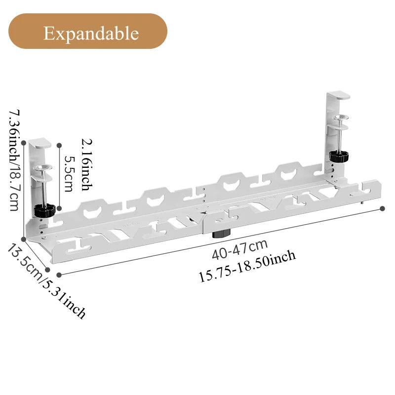 Under Table Metal Cable Management Tray