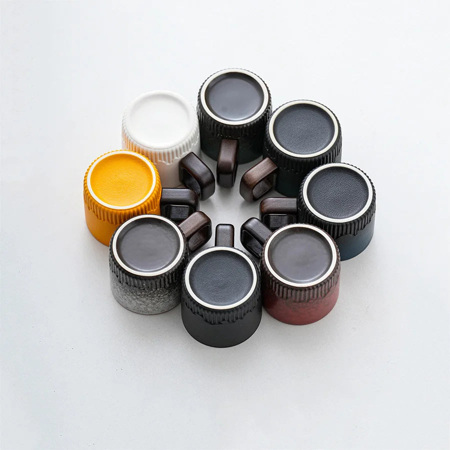 60ml Vintage Handmade Ceramic Cup with Wooden Handle