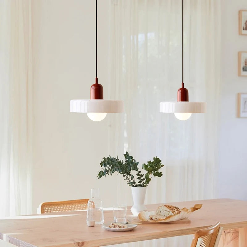 Nordic Retro Glass Chandelier with E27 LED Base