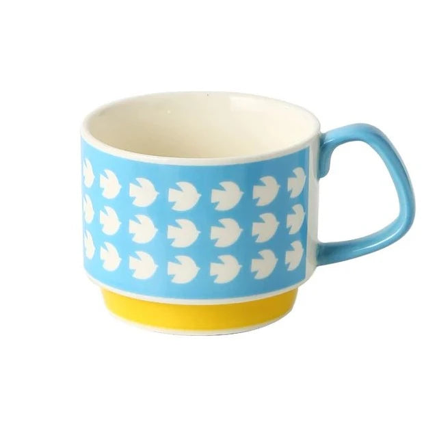 Retro Ceramic Flower Mug
