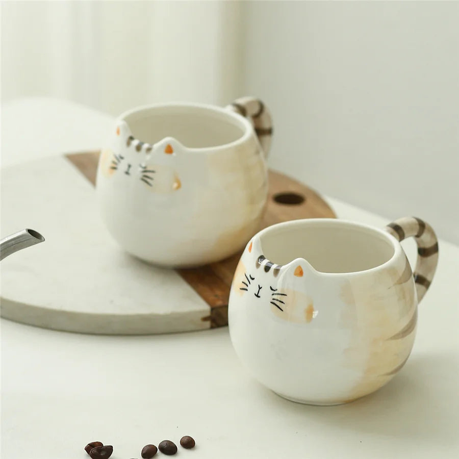 Cat-Shaped Ceramic Mug