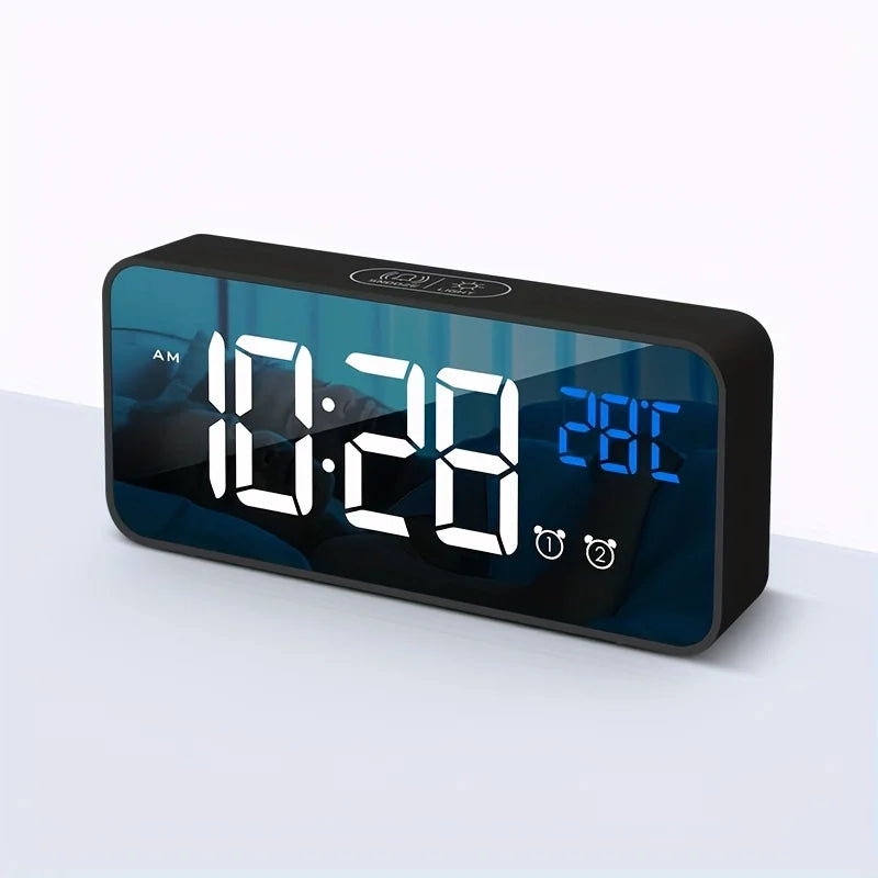 Rechargeable Voice Control Digital LED Alarm Clock