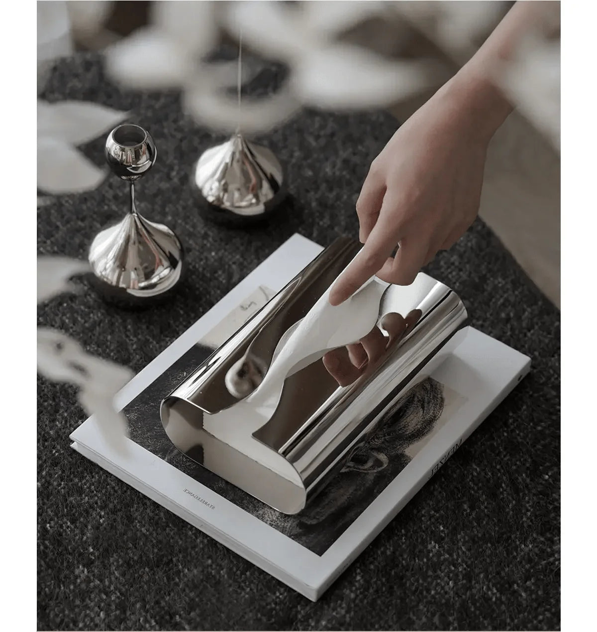 Nordic Mirror Finish Stainless Steel Tissue Case