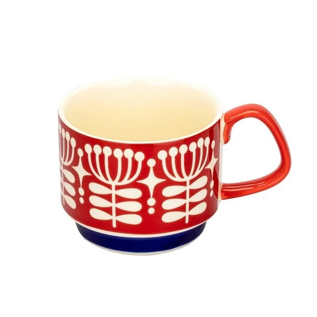 Retro Ceramic Flower Mug
