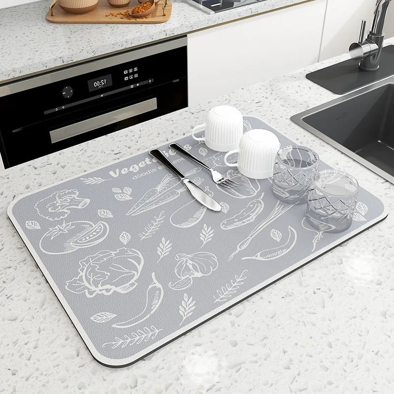 Super Absorbent Non Slip Kitchen Draining Mat