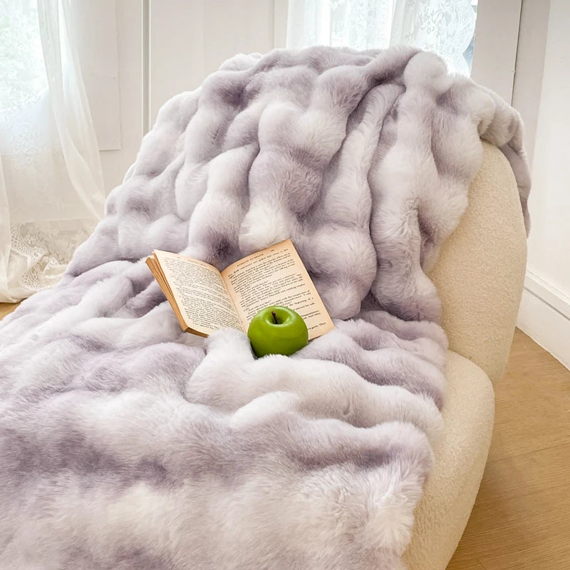 Double Layer Thick Faux Fur Blanket