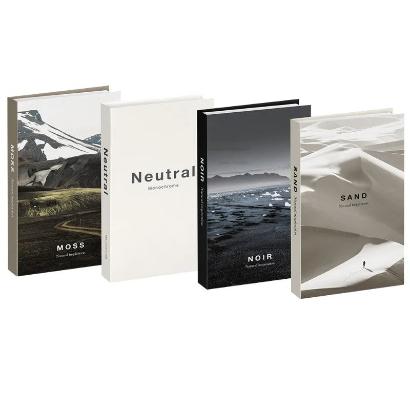 4Pcs Aesthetic Decorative Faux Book Set