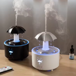 Rotating Water Drop Humidifier – Colorful Night Light & Aroma Diffuser