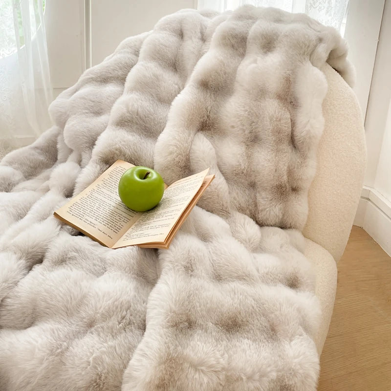 Double Layer Thick Faux Fur Blanket