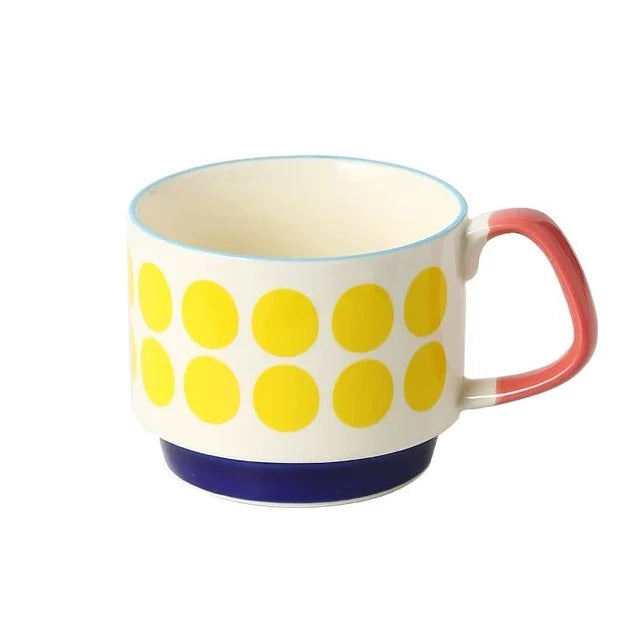 Retro Ceramic Flower Mug
