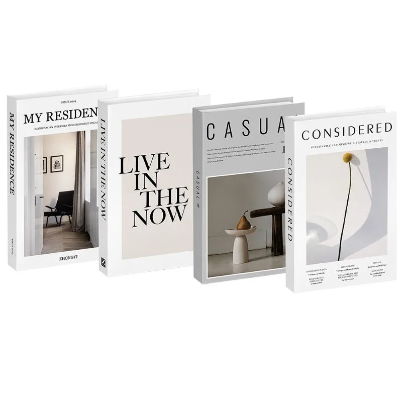 4Pcs Aesthetic Decorative Faux Book Set