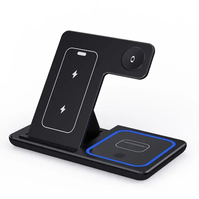 3-in-1 Foldable Wireless Charger Stand 200W – iPhone, Apple Watch & AirPods