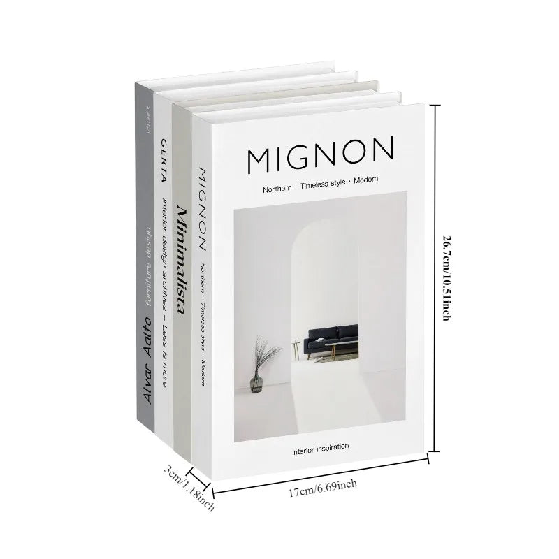 4Pcs Aesthetic Decorative Faux Book Set