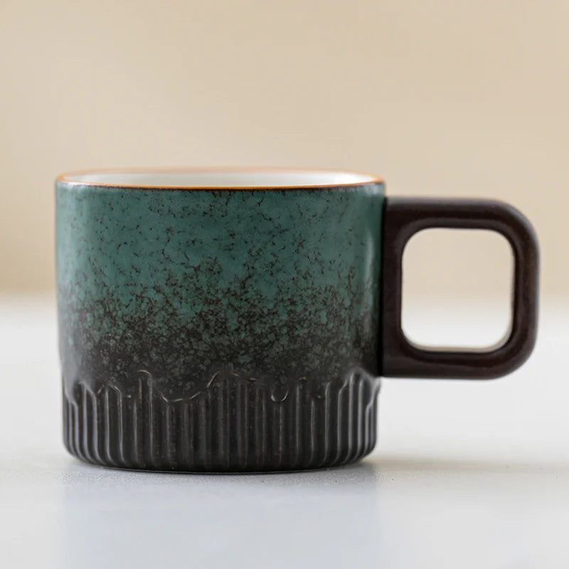 60ml Vintage Handmade Ceramic Cup with Wooden Handle