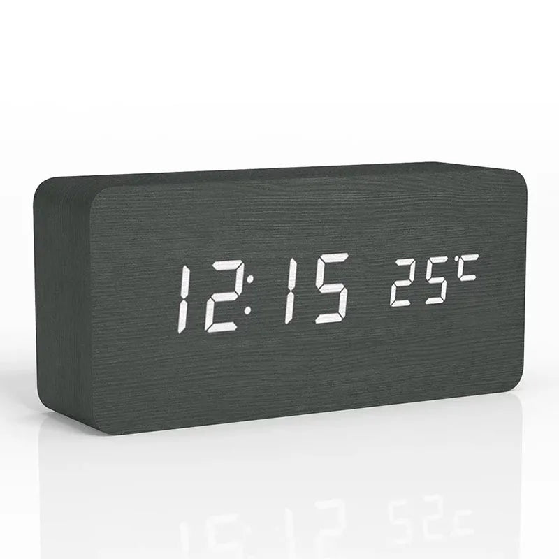 Wooden Digital LED Alarm Clock